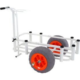 Beach Fishing Cart, 350 lbs Load Capacity, Fish and Marine Cart with Two 16" Big Wheels PU Balloon Tires for Sand